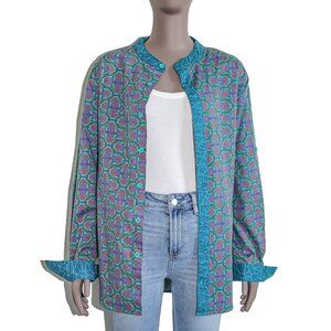 Disney Marvel Black Panther Wakanda Long Sleeve Colorful Button Down Shirt Small